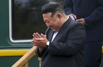 In this photo released by Government of the Russian far eastern region of Primorsky Krai, North Korea's leader Kim Jong Un continues his controversial visit