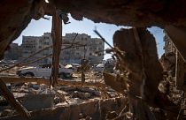 View of the destruction after the floods in Derna, Libya, Friday, Sept. 15, 2023