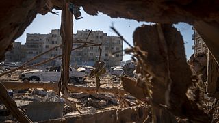 View of the destruction after the floods in Derna, Libya, Friday, Sept. 15, 2023