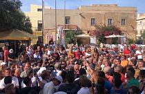 Manifestation contre l'arrivée de migrants à Lampedusa