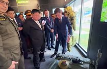Image taken from video released on the telegram channel of the governor of the Russian region of Primorsky Krai Sept 17 2023, North Korea's leader Kim Jong Un in Russia