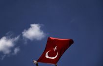 A Turkish flag on display