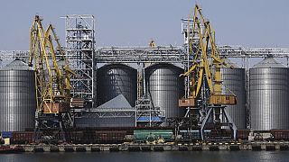 Un terminal de stockage de céréales du port maritime d'Odessa, en Ukraine, le 19 août 2022.
