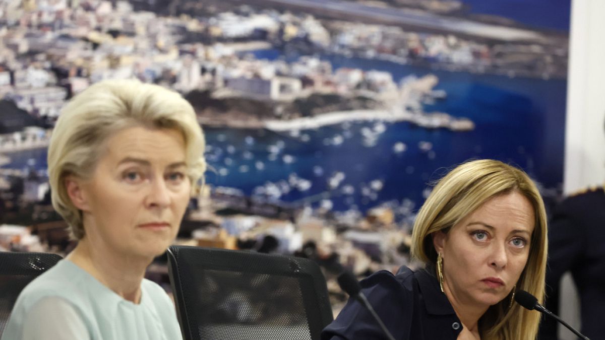 Ursula von der Leyen e Giorgia Meloni. (Lampedusa, 17.9.2023)