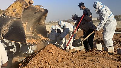 FILE - Victims of the flash flood are buried in Derna, Libya, on Sept. 15, 2023.