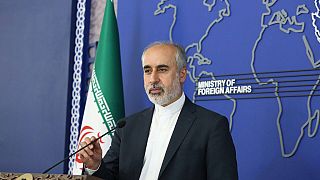 In this photo released on Aug. 11, 2022, by the Iranian Foreign Ministry, Foreign Ministry spokesperson Nasser Kanaani speaks in Tehran, Iran.