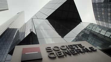 A view of the Societe Generale bank headquarters in La Defense, west of Paris, Wednesday, Feb. 13, 2013.