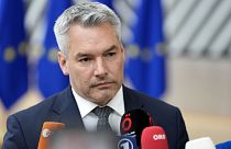 Karl Nehammer osztrák kancellár a júniusi brüsszeli EU-csúcson