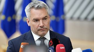 Karl Nehammer osztrák kancellár a júniusi brüsszeli EU-csúcson