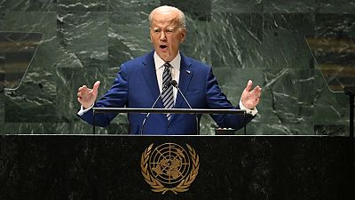 US President Joe Biden addresses the 78th United Nations General Assembly at UN headquarters in New York City on September 19, 2023. 