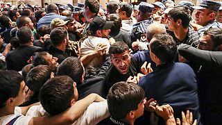 Enfrentamiento con la policía en Armenia