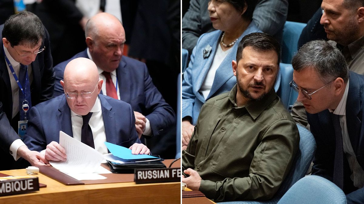 الرئيس الأوكراني والسفير الروسي لدى مجلس الأمن الدولي 