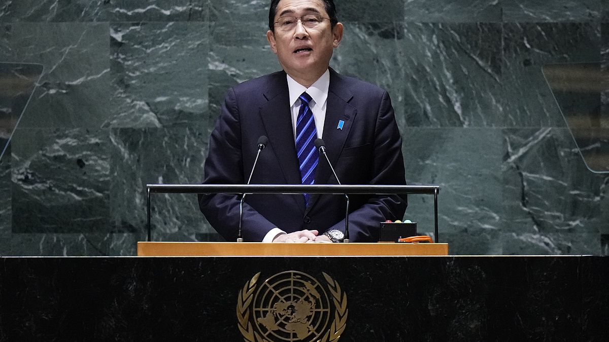ئيس الوزراء الياباني فوميو كيشيدا في خطابه أمام الجمعية العامة للأمم المتّحدة