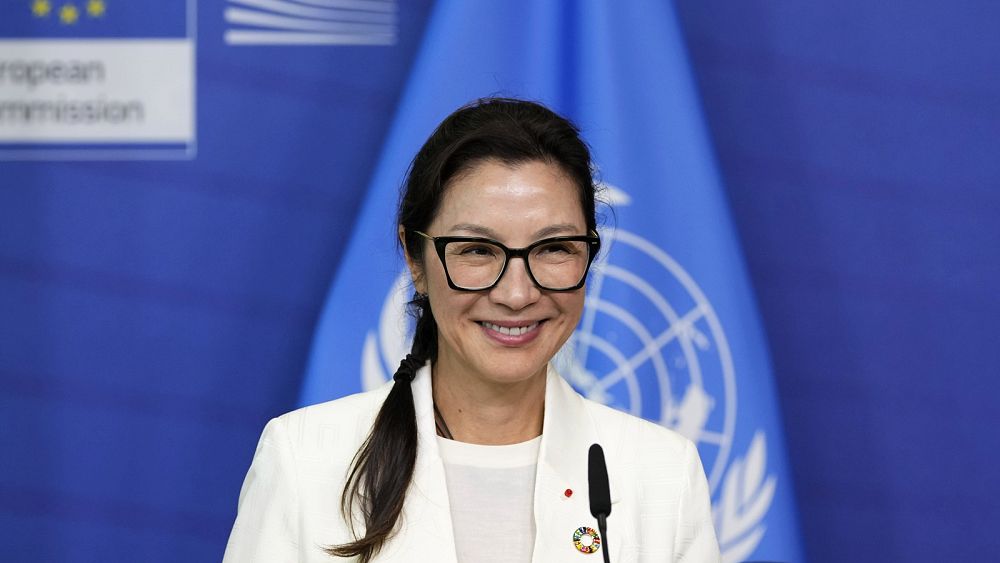 Michelle Yeoh makes surprise trip to Brussels to promote road safety