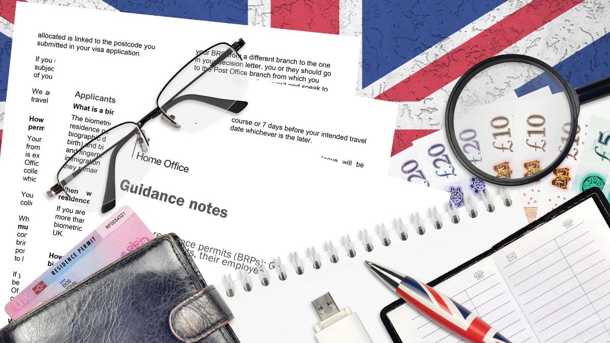 عکس تزئینی از فرم‌ها و مدارک دریافت ویزا و کارت اقامت در بریتانیا