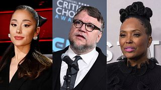From left: Ariana Grande, Guillermo del Toro and Aisha Tyler among signatories calling on creatives to leverage their voices to stop book bans in US