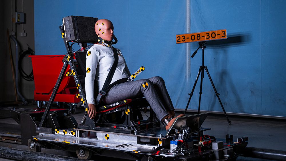 This is the first crash test dummy modelled on the female body. Will it make cars safer for women? thumbnail