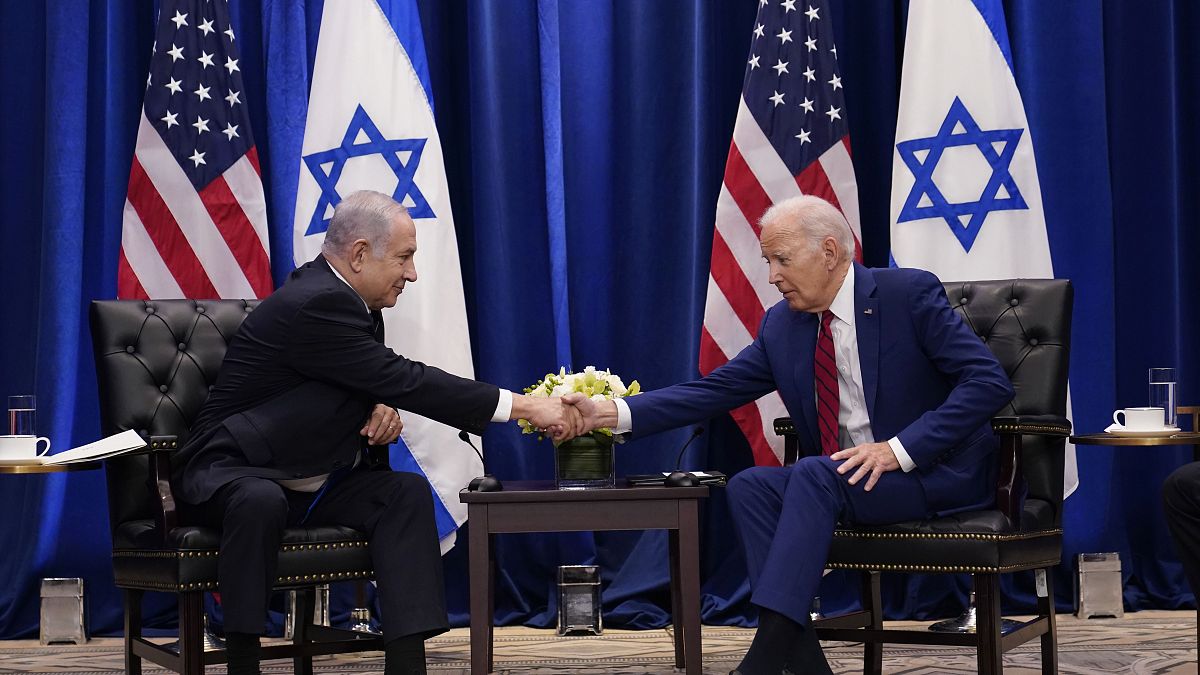 الرئيس الأمريكي جو بايدن يستقبل رئيس الوزراء الإسرائيلي بنيامين نتنياهو