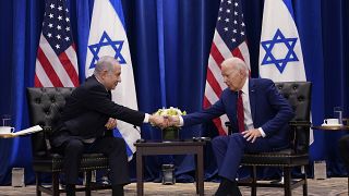 الرئيس الأمريكي جو بايدن يستقبل رئيس الوزراء الإسرائيلي بنيامين نتنياهو