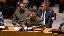 Volodymyr Zelensky al Consiglio di Sicurezza dell'Onu. (New York, 20.9.2023)