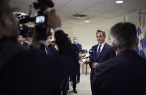 Ο Έλληνας πρωθυπουργός παραχωρεί συνέντευξη σε δημοσιογράφους στη Νέα Υόρκη