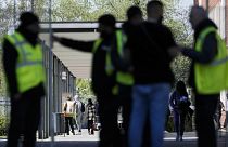 A berlini bevándorlási hivatal bejárata