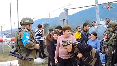 Lager für Geflüchtete in Stepanakert nach den Kämpfen in Berg-Karabach