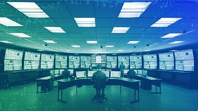 The simulator control room at small modular reactor design facility in Oregon, 2020