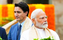 Kanadas Premierminister Justin Trudeau und sein indischer Amtskollege Narendra Modi während des G20-Gipfels in Neu-Delhi am 10. Sept. 2023