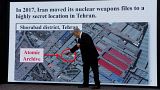 کنفرانس خبری بنیامین نتانیاهو در سال ۲۰۱۸ برای انتشار اسناد هسته‌ای ایران