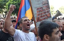 تظاهرات مخالفان دولت ارمنستان در ایروان