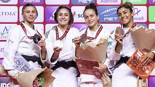 La trionfatrice Assunta Scutto e le judoka che si sono distinte a Baku