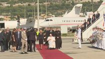 البابا فرنسيس يصل إلى مرسيليا، جنوب شرق فرنسا، في زيارة مخصصة لتحدي الهجرة في البحر الأبيض المتوسط، 22 أيلول 2023