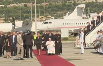 البابا فرنسيس يصل إلى مرسيليا، جنوب شرق فرنسا، في زيارة مخصصة لتحدي الهجرة في البحر الأبيض المتوسط، 22 أيلول 2023