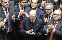 Giorgio Napolitano (en el centro) en una imagen de archivo