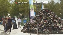 Shoe Pyramid protest in Paris