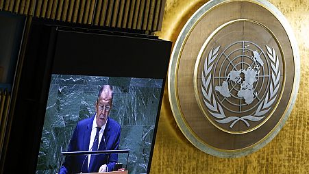 Rusya Dışişleri Bakanı Lavrov BM Genel Kurulu'nda konuşurken