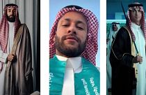 ستارگان فوتبال جهان در لباس سنتی سعودی