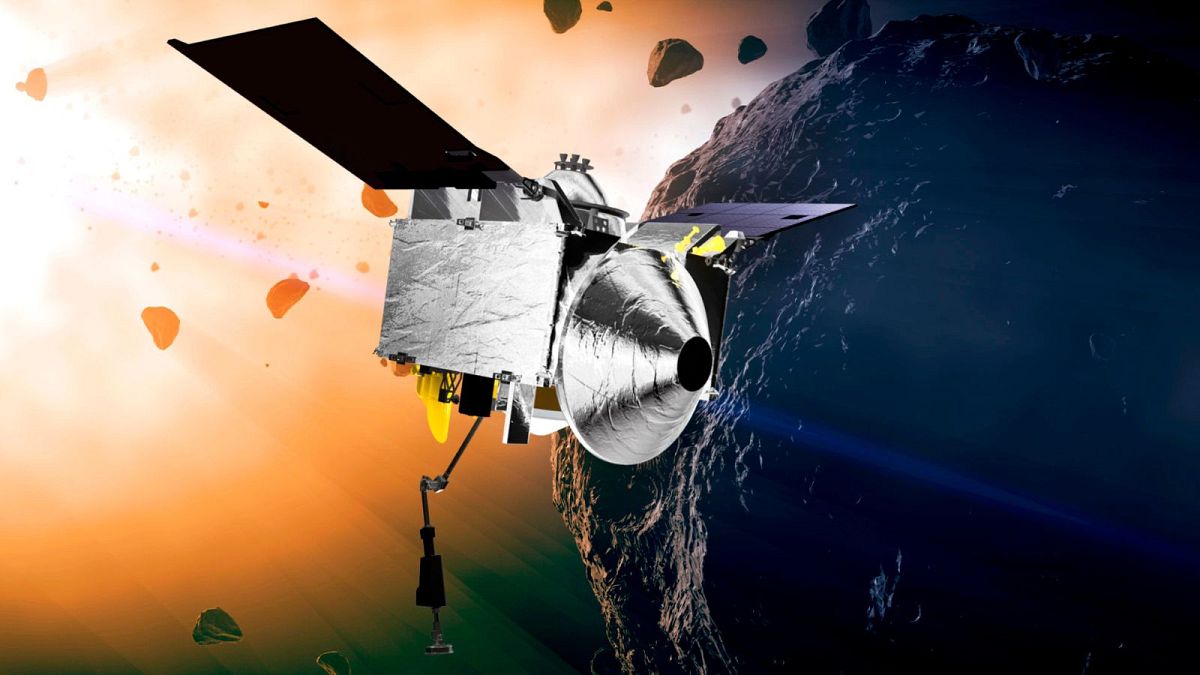 طرح ناسا ازفضاپیمای حامل کاوشگر OSIRIS-REx بر فراز سیارک Bennu 