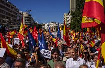 Demonstranten gegen die Amnestie für die Katalanen in Madrid