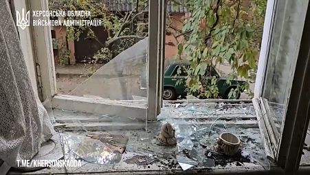 Excerto das imagens dos ataques a Kherson, Ucrânia, cedidas pelo governo local