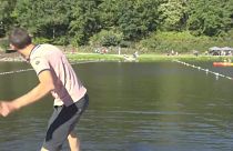 Video showing Belgium's first stone-skimming contest