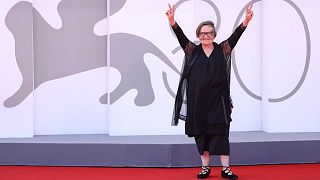 Right-wing Polish leaders have denounced the new film by Agnieszka Holland - pictured here at the premiere of The Green Border at the Venice Film Festival 