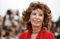 Italian actress Sophia Loren smiles during a photo call for "Human Voice," (Voce Umana) at the 67th Cannes Film Festival in 2014.