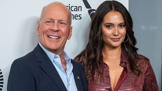 Bruce Willis and Emma Heming Willis attend the "Motherless Brooklyn" premiere during the 57th New York Film Festival at Alice Tully Hall on Friday, Oct. 11, 2019, in New York.