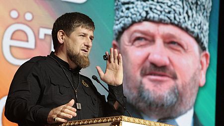 FILE - Chechen regional leader Ramzan Kadyrov speaks at a stadium during a celebration in Chechen capital of Grozny on Saturday, Oct. 3, 2015.