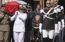 Cercueil de l'ancien président italien Giorgio Napolitano, mardi 26 septembre 2023. 