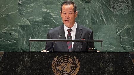 مندوب كوريا الشمالية لدى الأمم المتحدة كيم سونغ في خطاب أمام الجمعية العامة بتاريخ 26.09.23