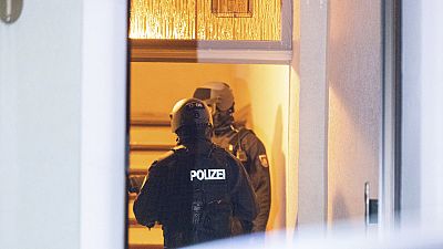 La policía alemana durante la redada de este miércoles.