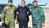 روبن وارطانیان، رهبر سابق قره‌باغ که هنگام فرار به ارمنستان بدست نیروهای امنیتی آذربایجان دستگیر شد